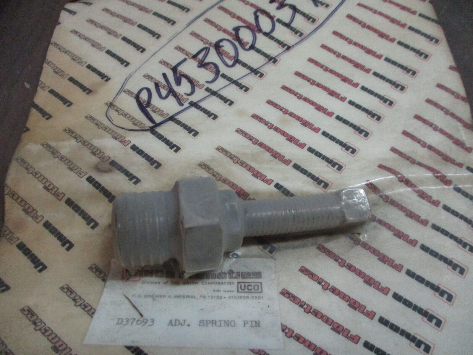 Union Corp. Adjustable Spring Pin D37693 New Surplus