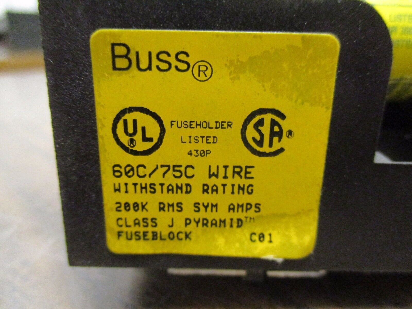 Buss Fuseholder JP60030-3PRA 30A 600V Class J Pyramid Used