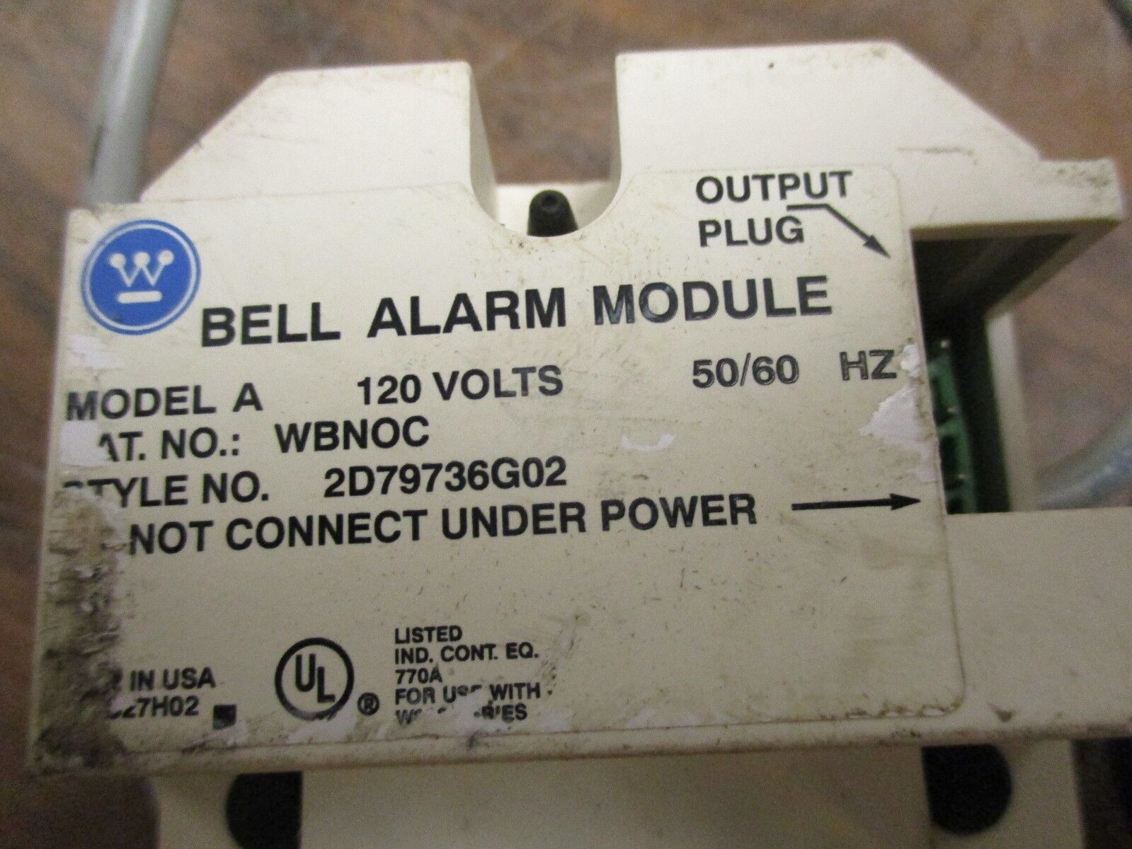 Westinghouse Bell Alarm 2D79736G02 Rev. 4 120V 50/60Hz Used
