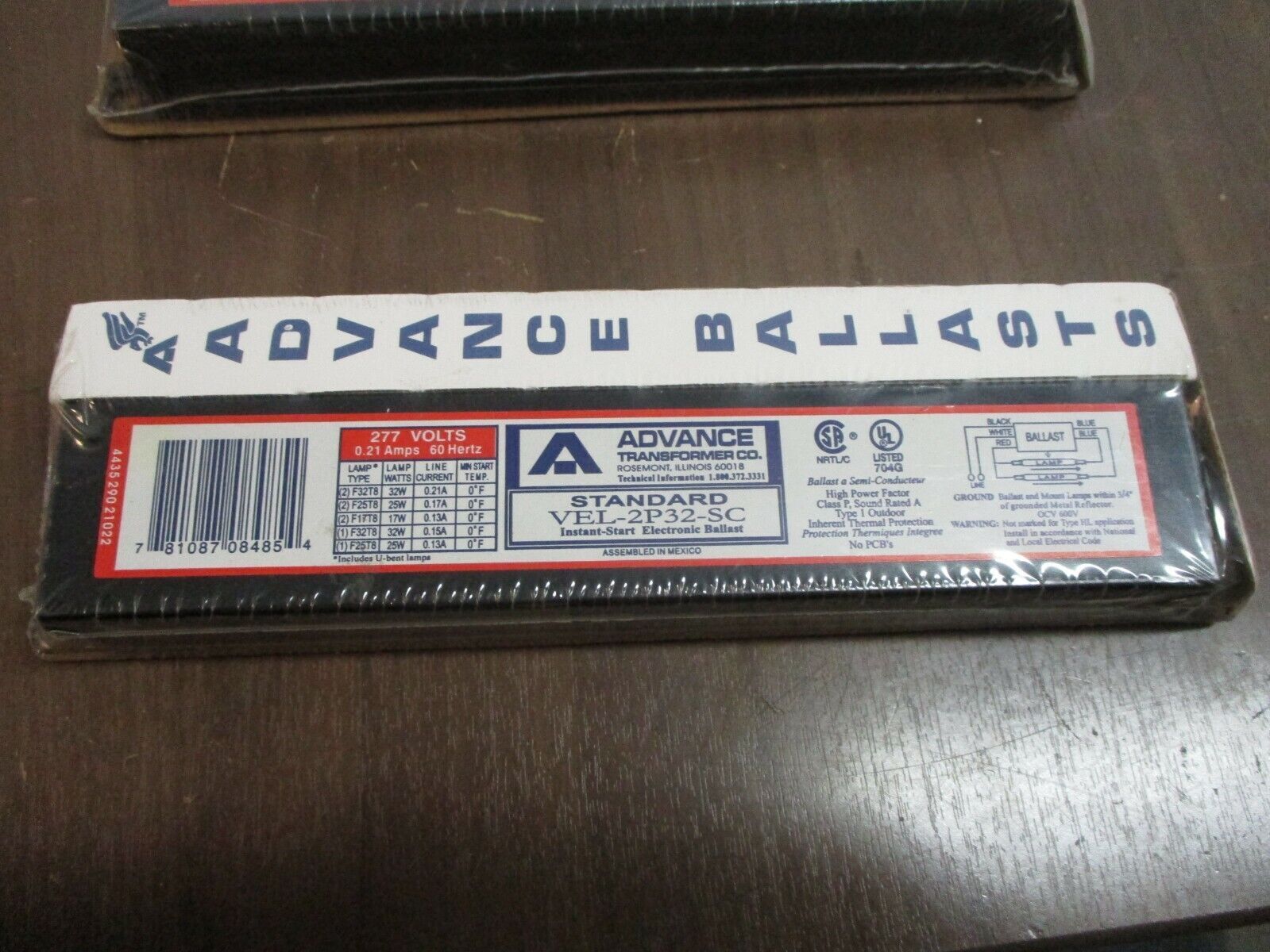 Advance Standard Instant-Start Electronic Ballast VEL-2P32-SC 277V 0.21A 60Hz