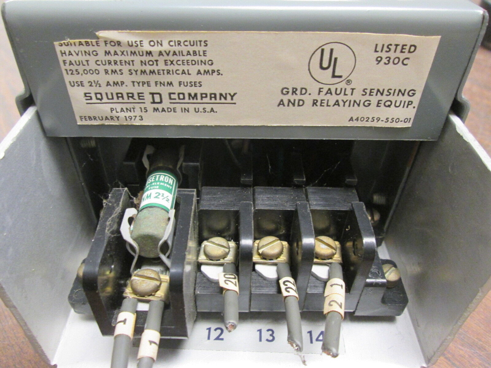 Square D Ground-Censor Type GP Ground Fault Relay GP-200C Ser. 2 Delay Curve: C
