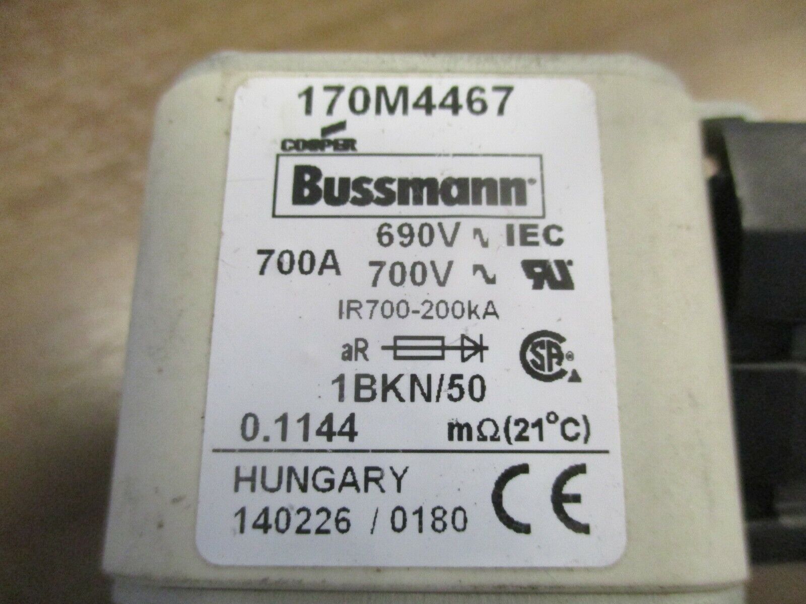 Bussmann Fuse 170M4467 700A 700V Used