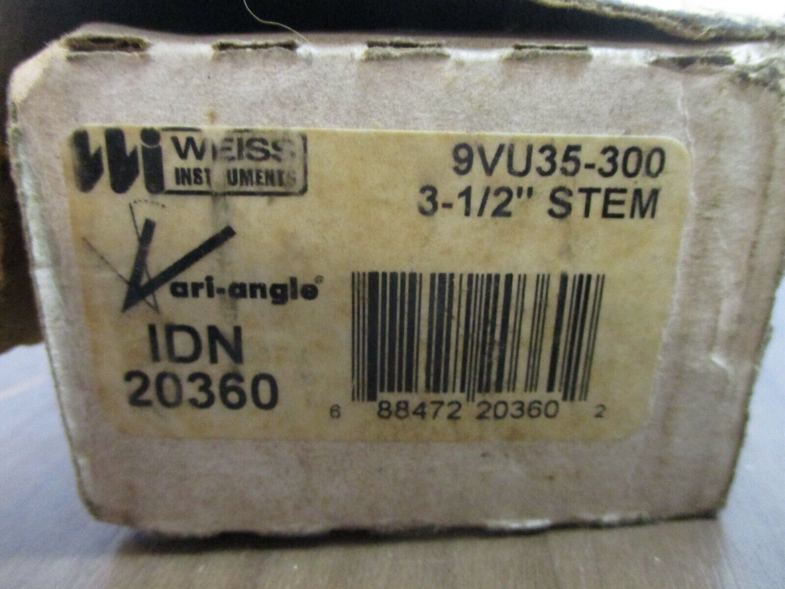 Weiss Instruments Vari-angle Thermometer 9VU35-300 3-1/2" Stem Range: 30-300°F