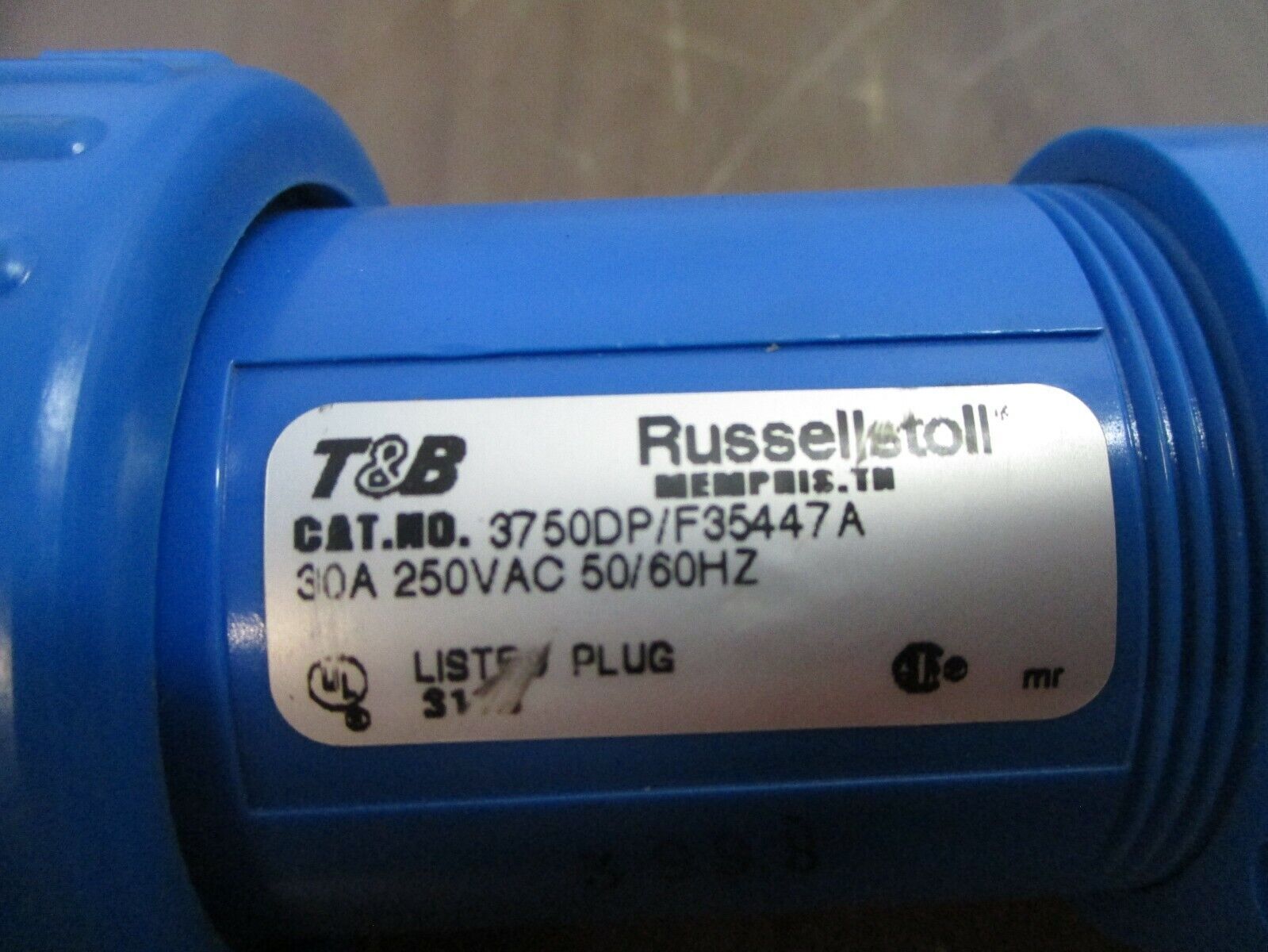 Thomas & Betts Russellstoll Plug 3750DP/F35447A 30A 250V 50/60Hz Used