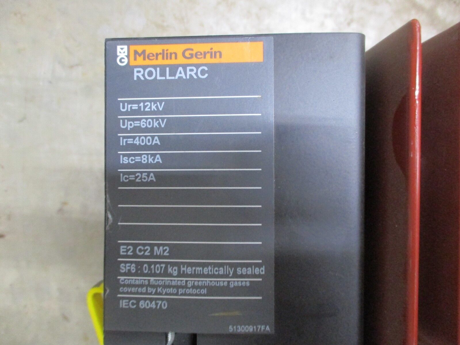 Merlin Gerin/Square D Rollarc SF6 Contactor 400A 12KV Used