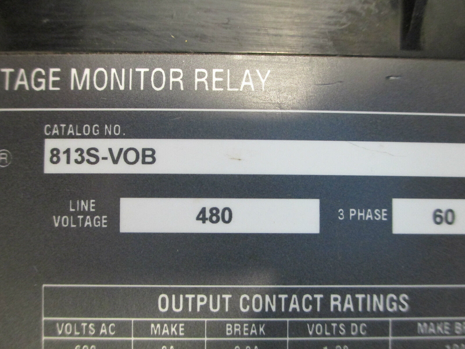 Allen-Bradley Line Voltage Monitor Relay 813S-VOB, 480V 3PH 60Hz Used