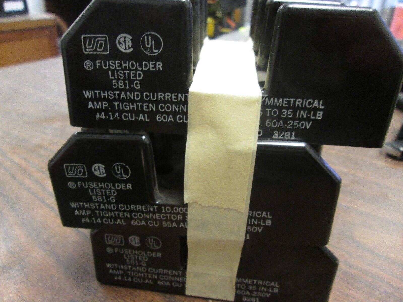 USD Fuseholder H25060 3281 60A 250V 3P *Lot of 3* Used