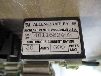 Allen-Bradley Fuse Holder 1494F-FS30 / 4011682402 30A 600V 3P w/ (3) 6A Fuses