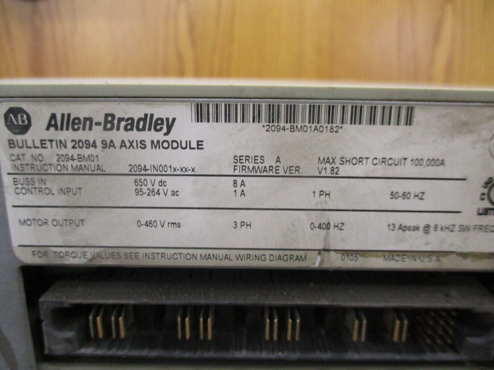 Allen-Bradley Kinetix 6000 Axis Module 2094-BM01 Ser. A F/W Ver. V1.82 Used