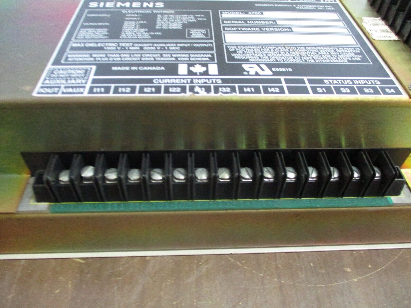 Siemens Power Meter 4700-C3-11H S/W Ver: 2.1.00 Used
