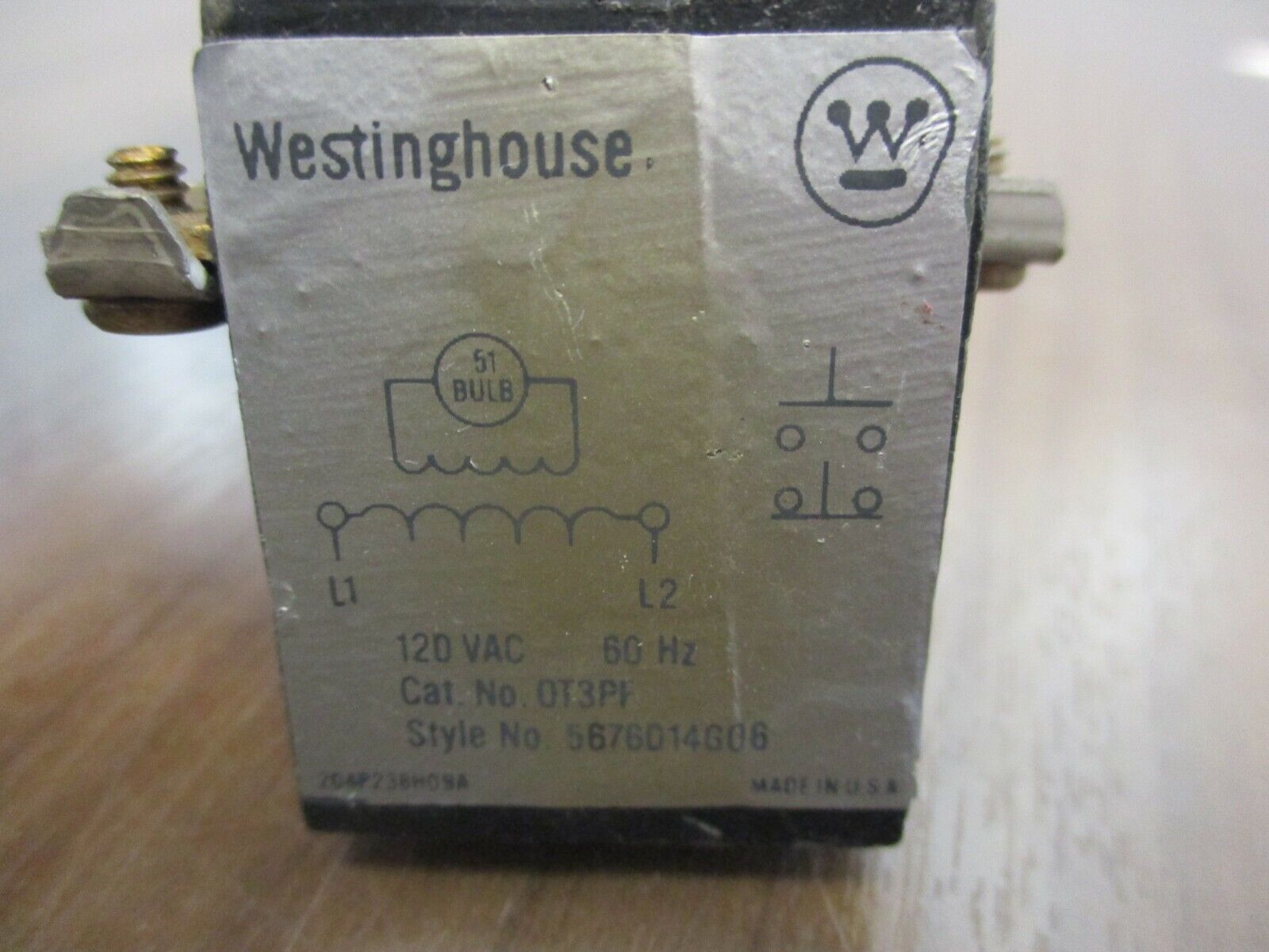 Westinghouse Push Button OT3PF 120 VAC 60 Hz Green Used