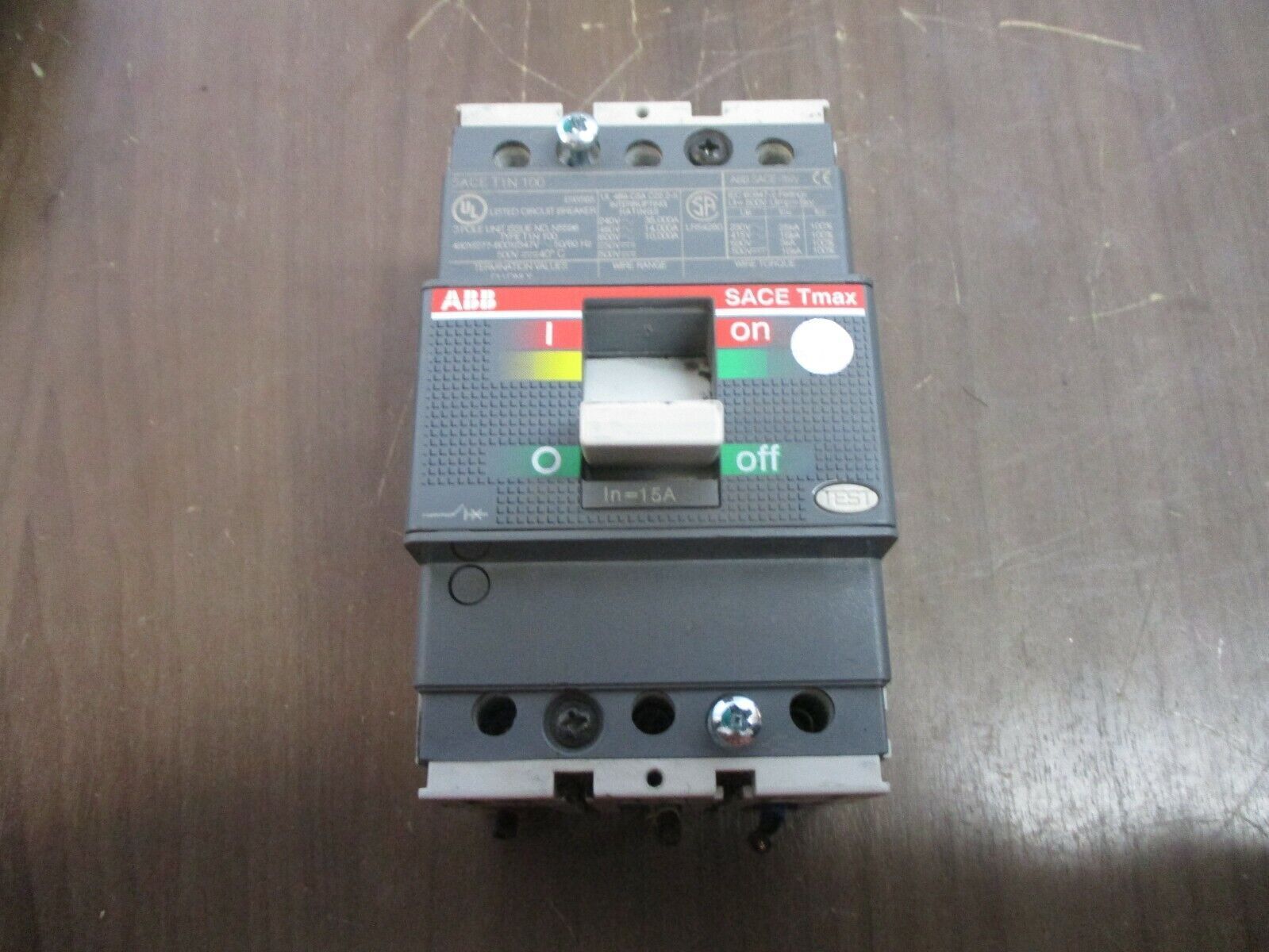 ABB SACE Tmax Circuit Breaker T1N 100 100A 600V 3P Used