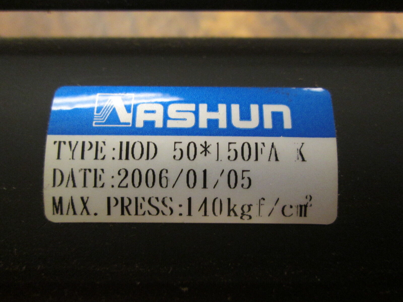 Ashun Pnematic Cylinder HOD 50*150FAX 140kgf/cm² Max Pressure Used