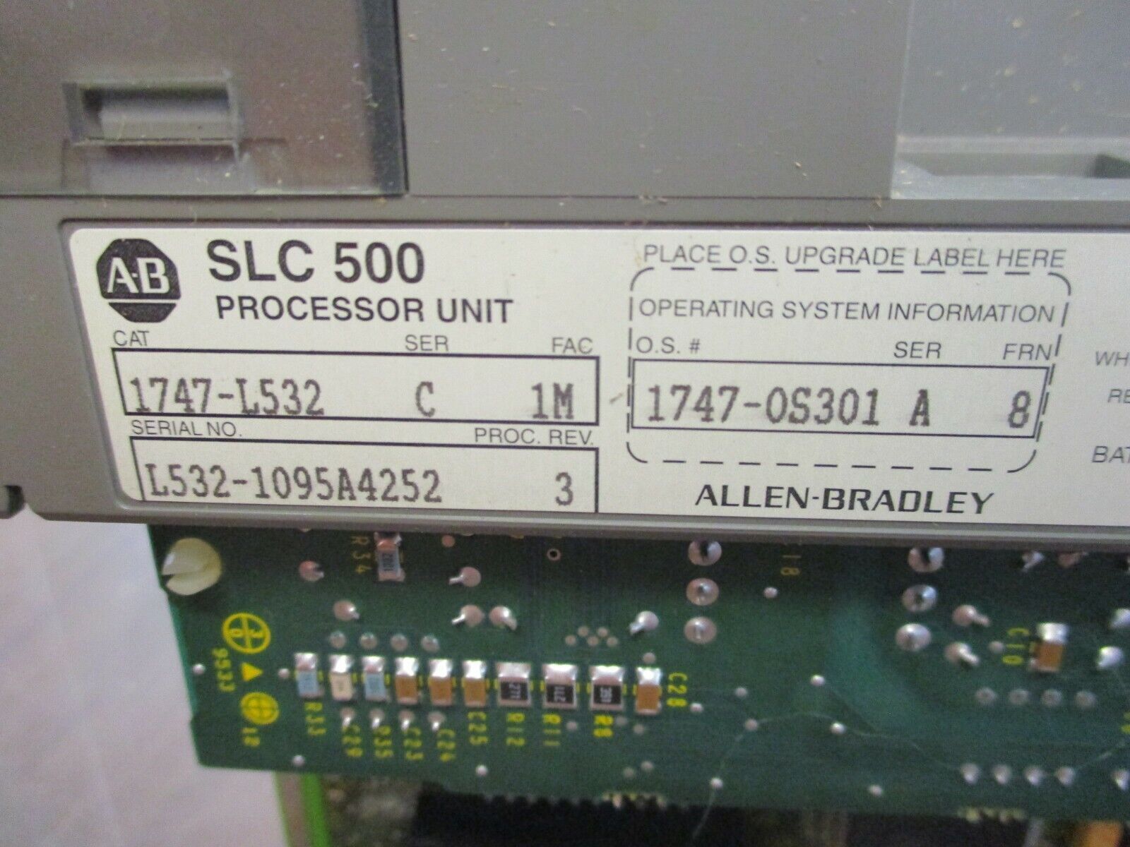 Allen-Bradley SLC 500 Processor Unit 1747-L532 Ser. C FAC:1M Proc. Missing Cover