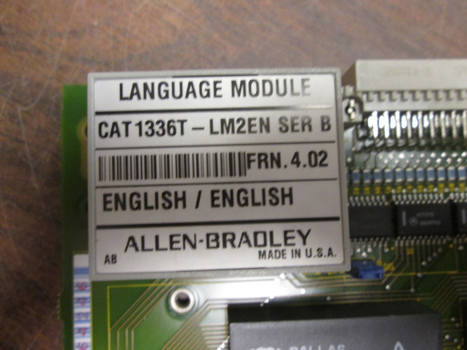 Allen-Bradley Language Module w/ Control Board 1336T-LM2EN/1336 L5 Ser B Used