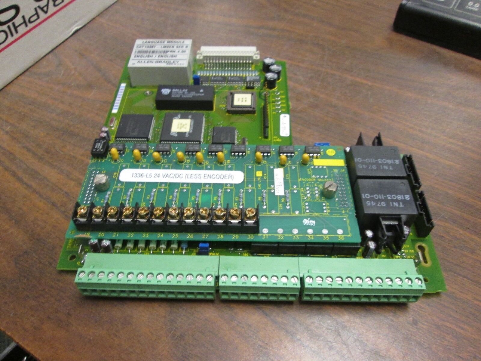 Allen-Bradley Language Module w/ Control Board 1336T-LM2EN/1336 L5 Ser B Used