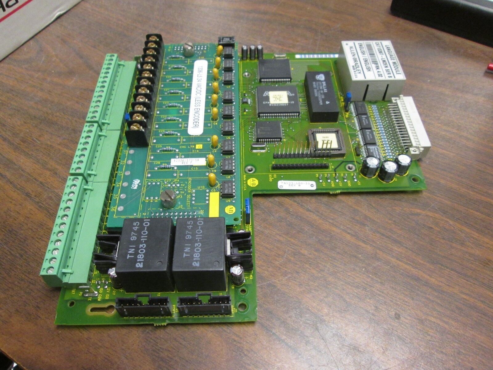 Allen-Bradley Language Module w/ Control Board 1336T-LM2EN/1336 L5 Ser B Used