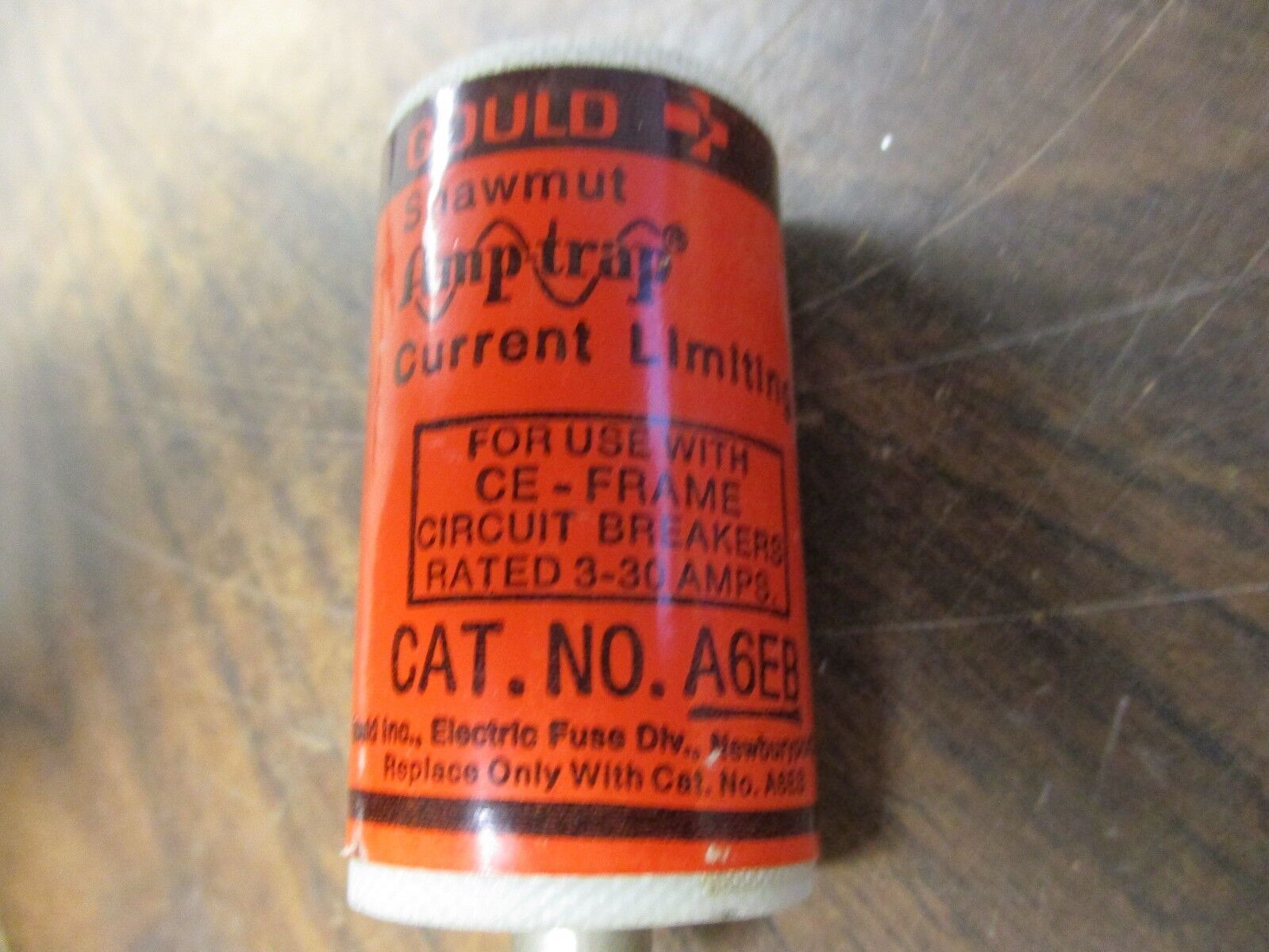 Gould Shawmut Amp-Trap Fuse A6EB For Use w/ CE Frame Breaker Rated 3-30A Used
