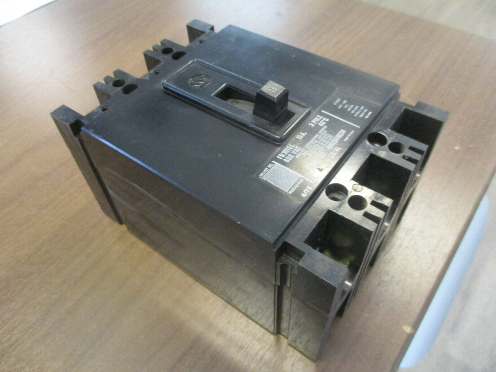 Westinghouse Circuit Breaker FB3015L 15A 600V 3P Used