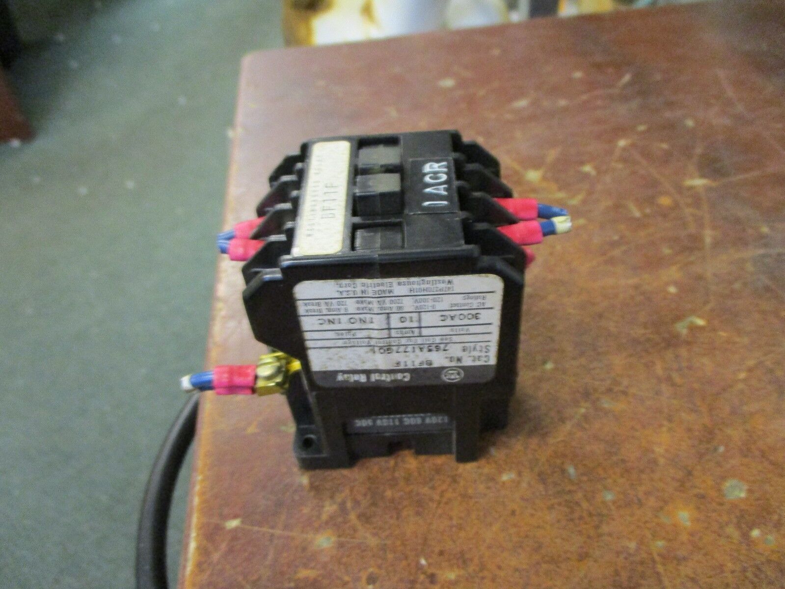 Westinghouse BF11F Control Relay 765A177G01 120V Coil 10A 300V Used