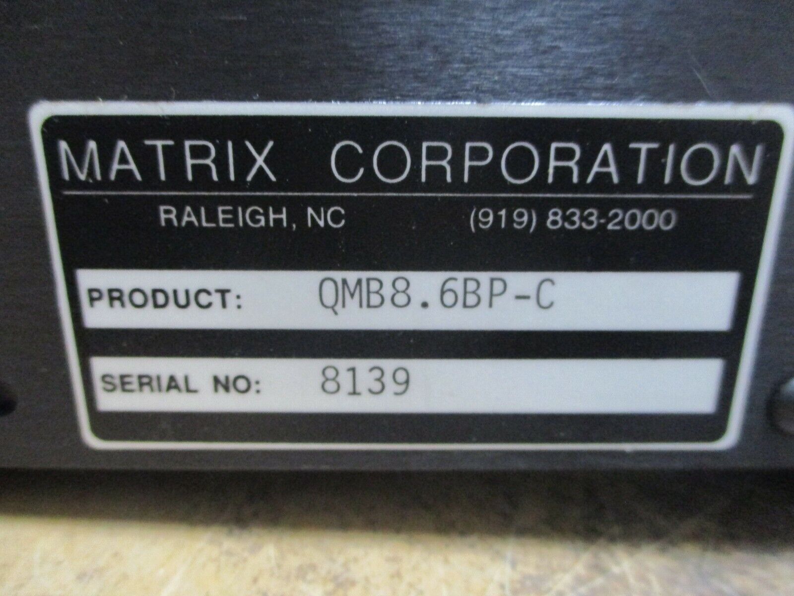 Matrix PLC Rack QMB8.6BP-C Used