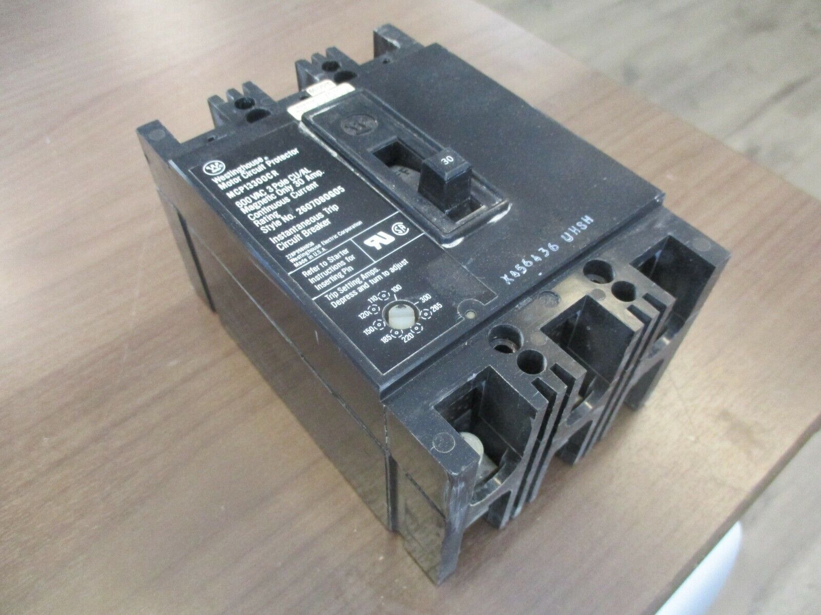 Westinghouse Circuit Breaker MCP13300CR 30A 600V 3P Used