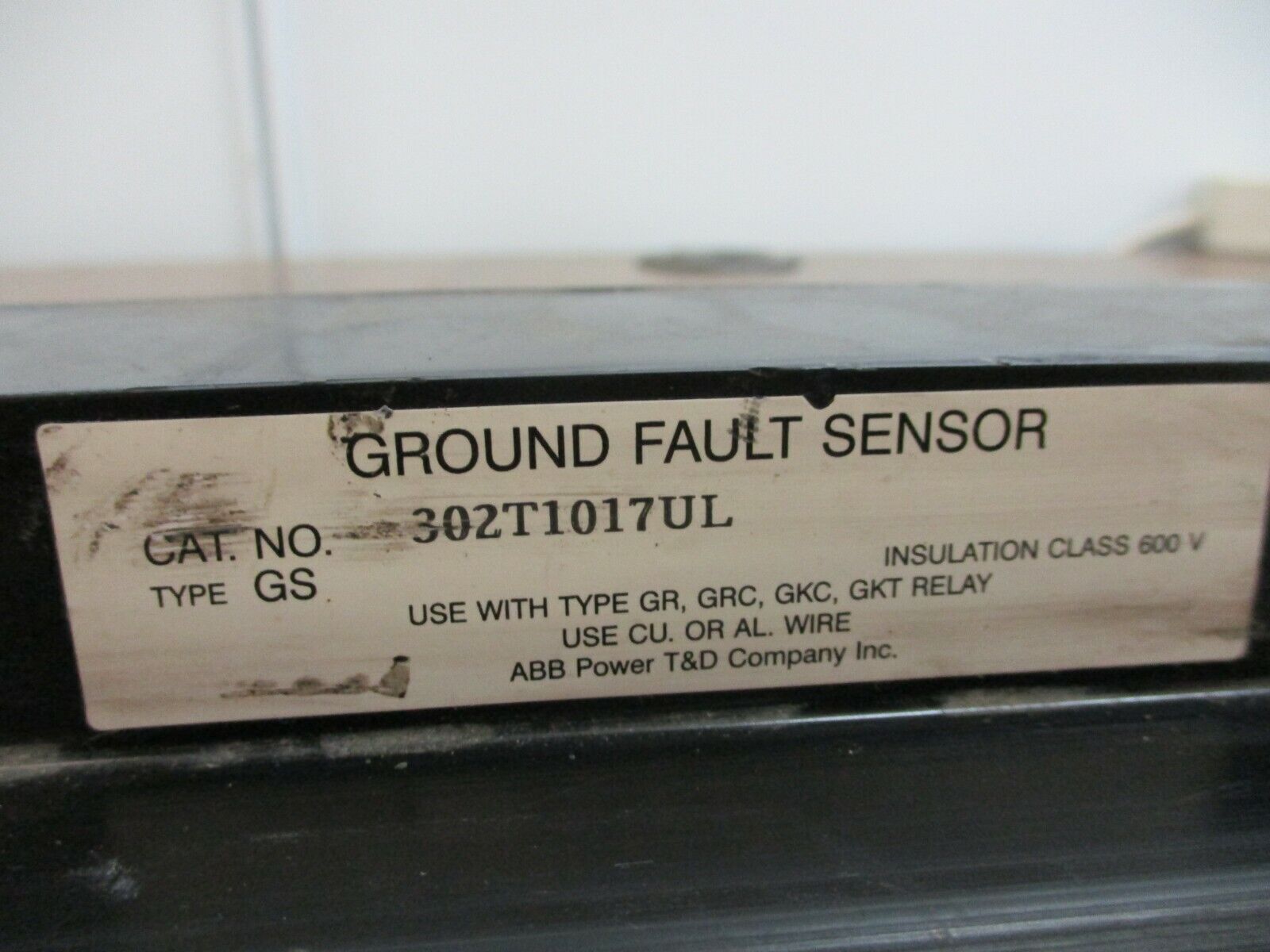 ABB Type GS Ground Fault Sensor 302T1017UL 600V Use w/ GR, GRC, GKC, GKT Relay