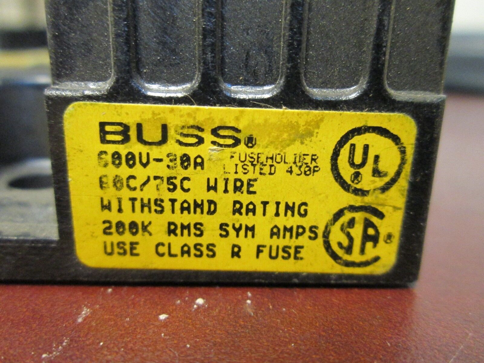 Bussmann Fuse Holder R60030-1CR 30A 600V 1P *Lot of 3* Used