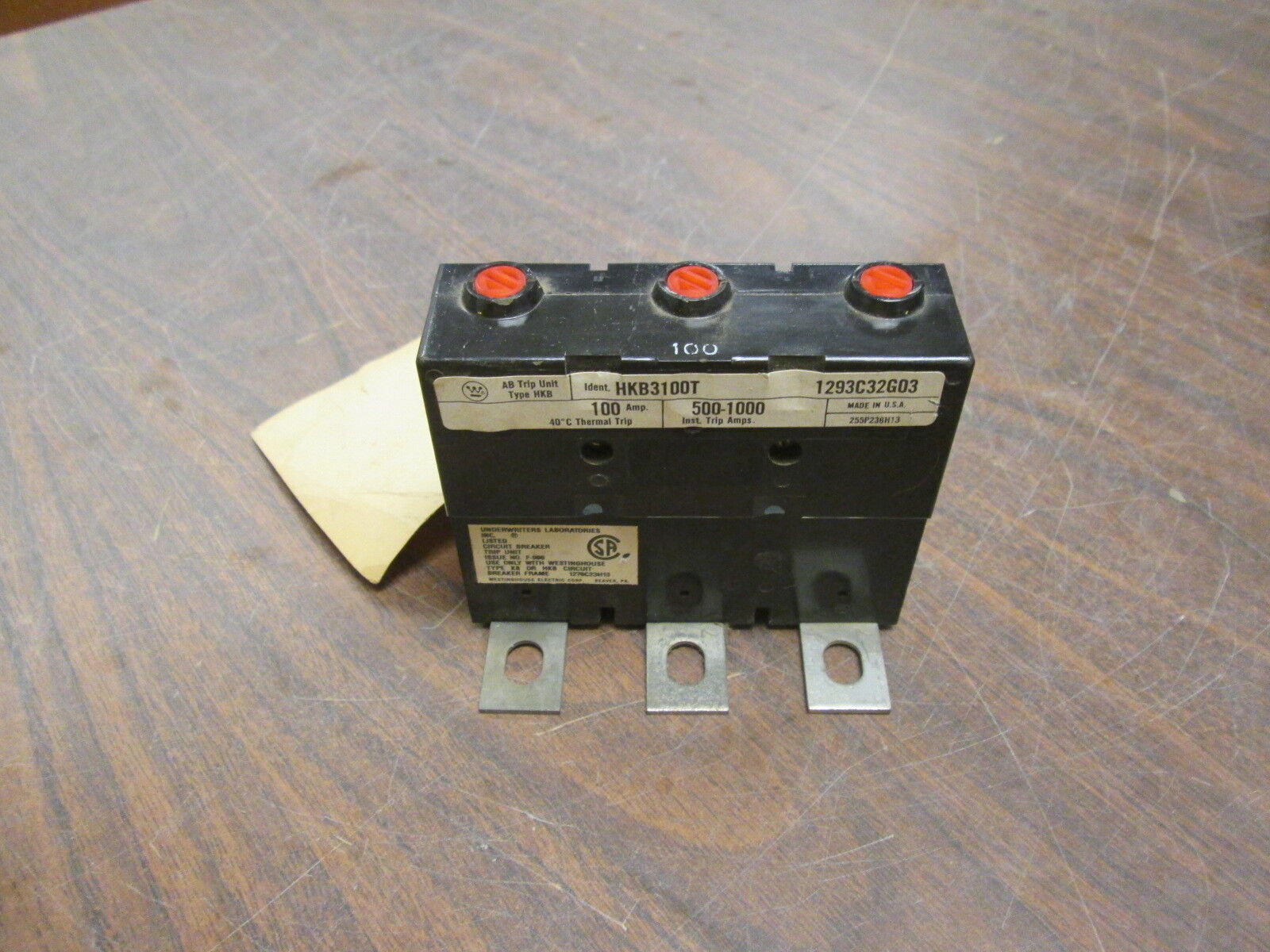 Westinghouse AB Trip Unit HKB3100T 100A Trip: 500-1000A Used