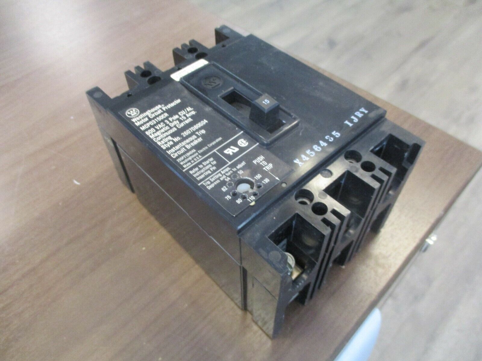 Westinghouse Circuit Breaker MCP03150CR 15A 600V 3P Used