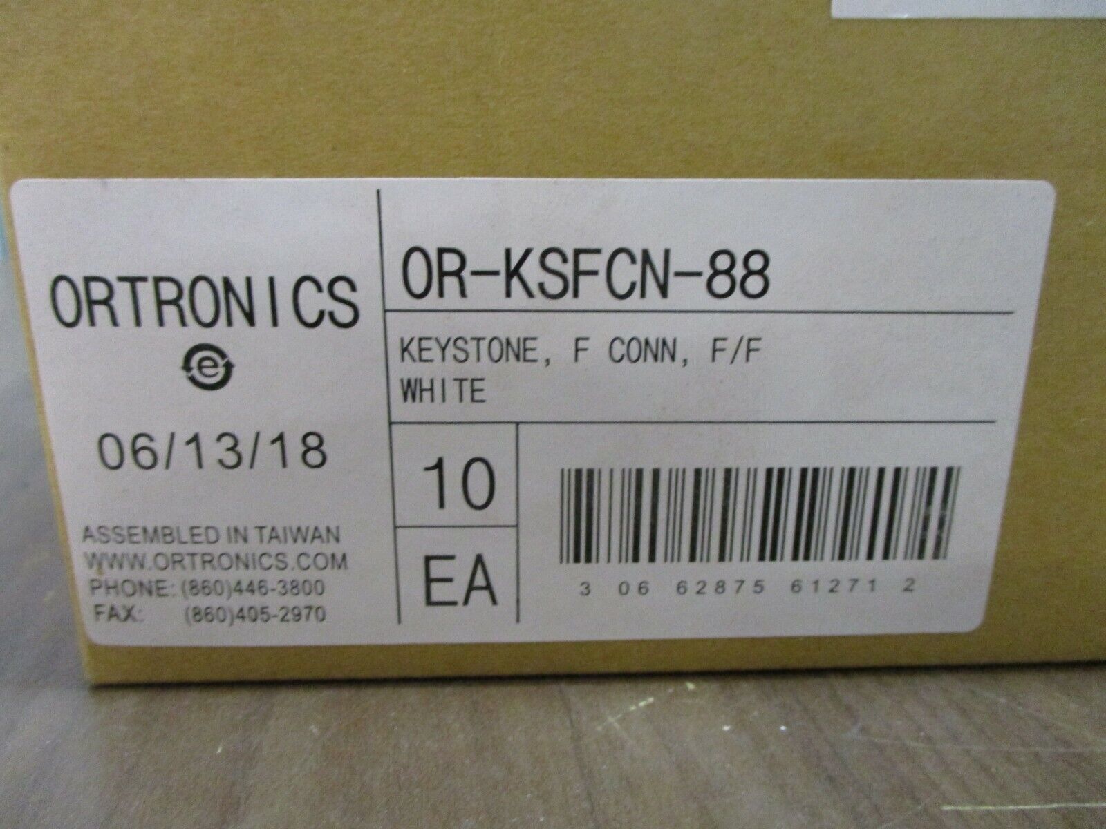 Ortronics Keystone F-Connector Module OR-KSFCN-88 White *Box of 10* New Surplus
