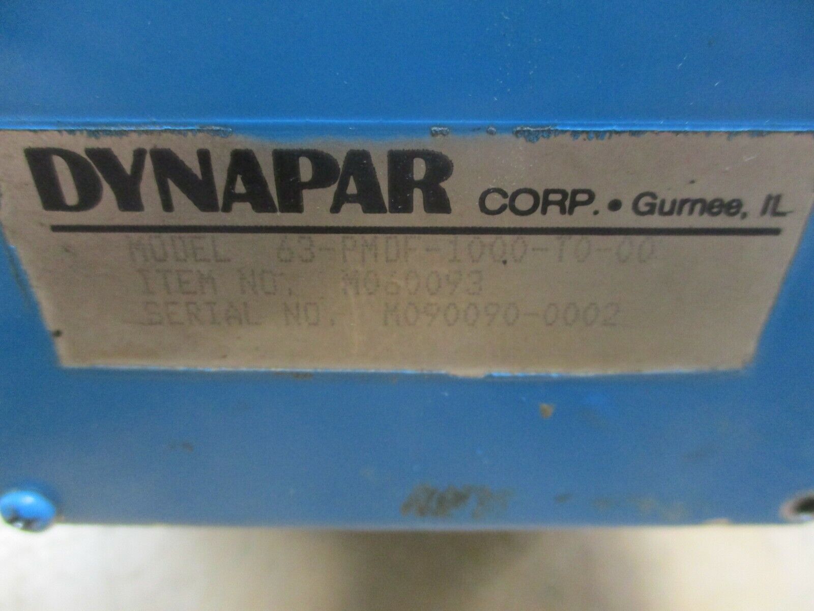Dynapar Encoder 63-PMDF-1000-T0-00 Used
