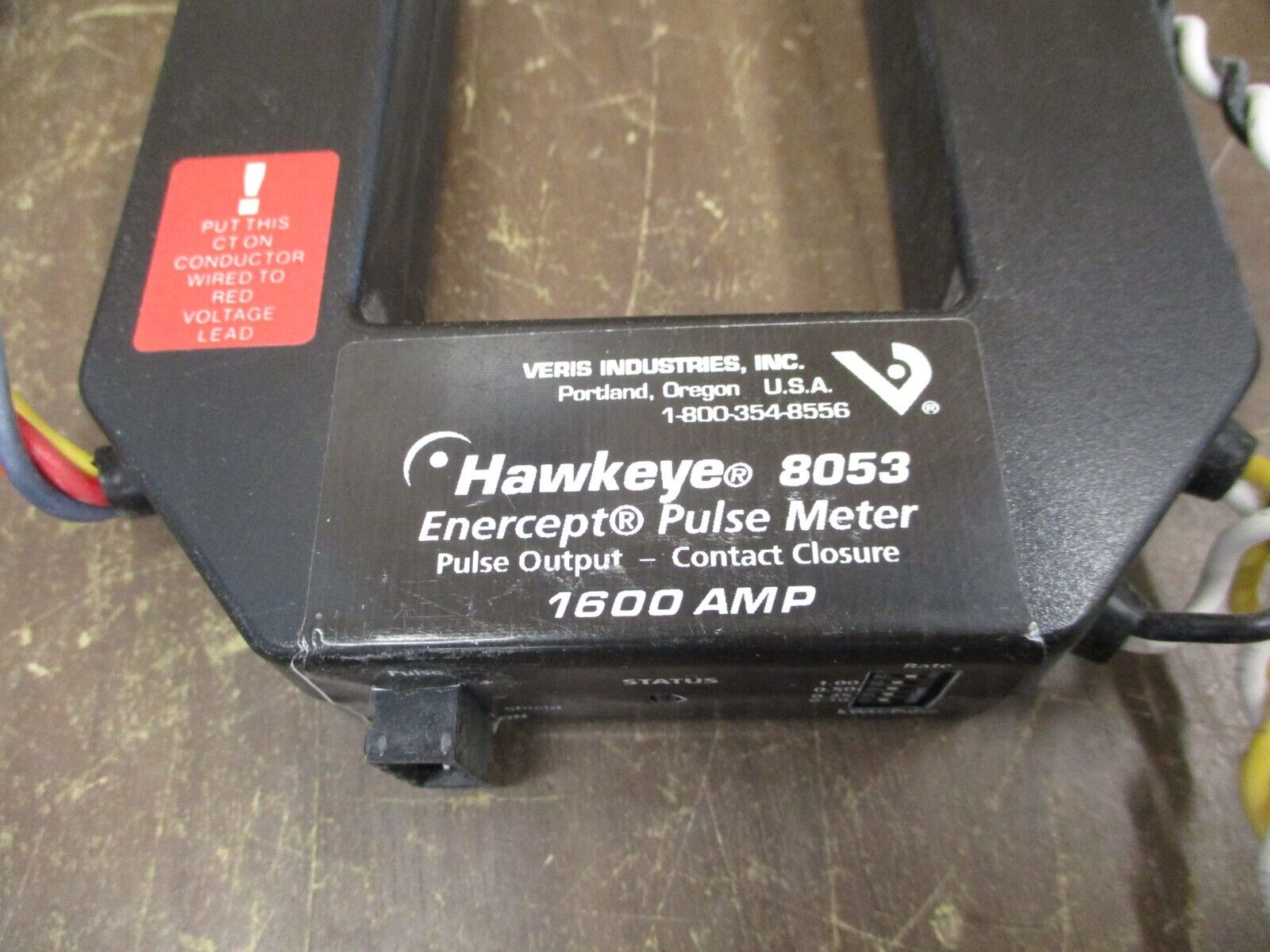 Veris Hawkeye 8053 Enercept Pulse Meter H8053-1600-4 1600A 208-480V 50/60Hz Used