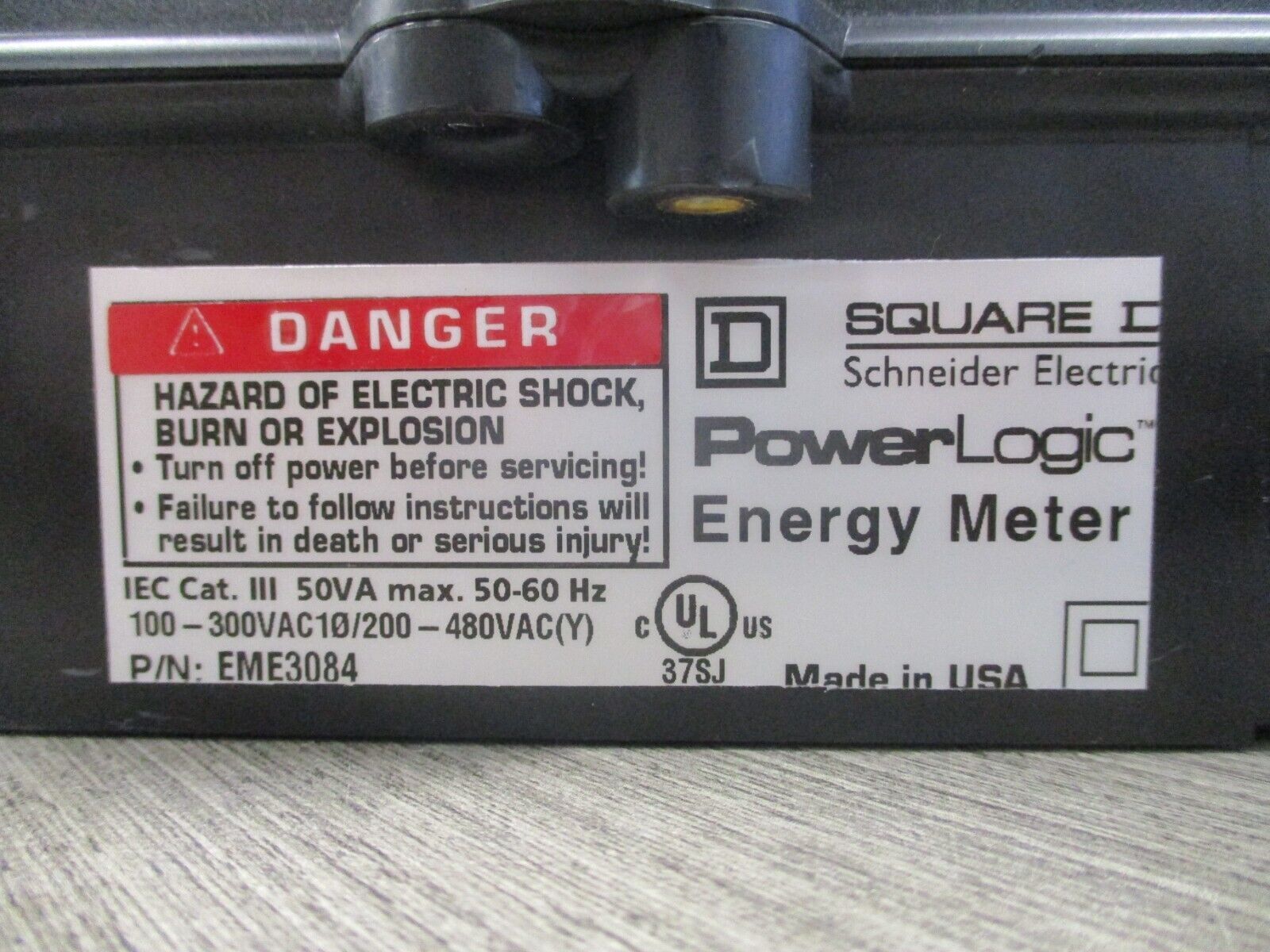 Square D PowerLogic Energy Meter EME3084 50VA 50-60HZ 100-300VAC 1PH Used