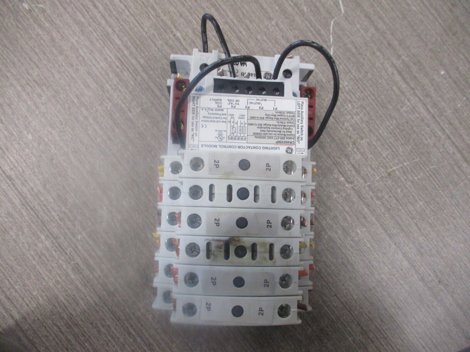 GE Lighting Contactor CR460B 265-277V Coil w/ (6) Power Pole Used