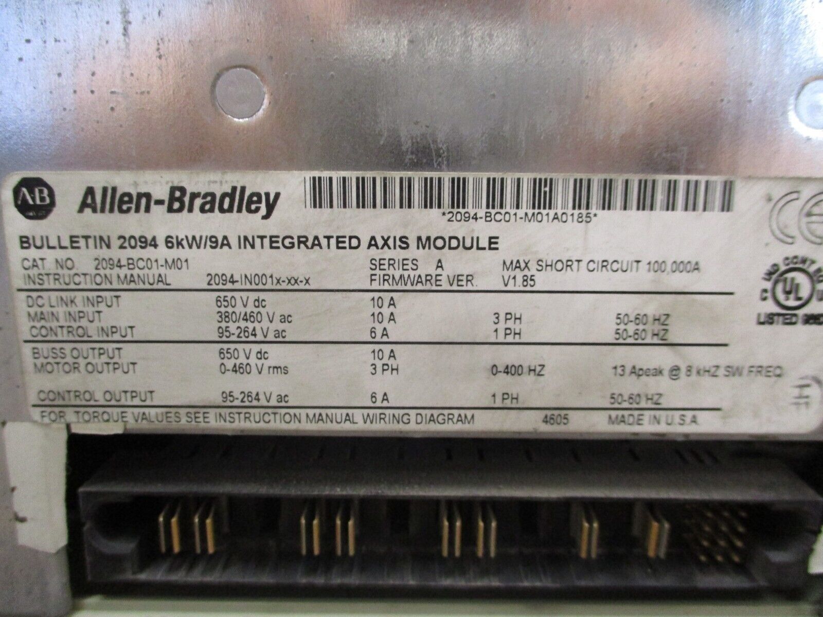 Allen-Bradley Kinetix 6000 Integrated Axis Module 2094-BC01-M01 Ser. A Used