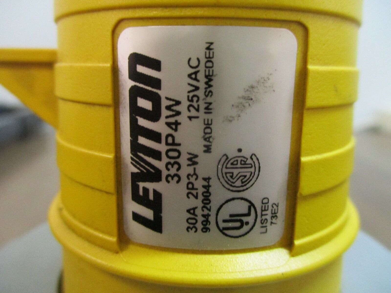 Leviton Plug 330P4W 30A 125V 2P 3W Used