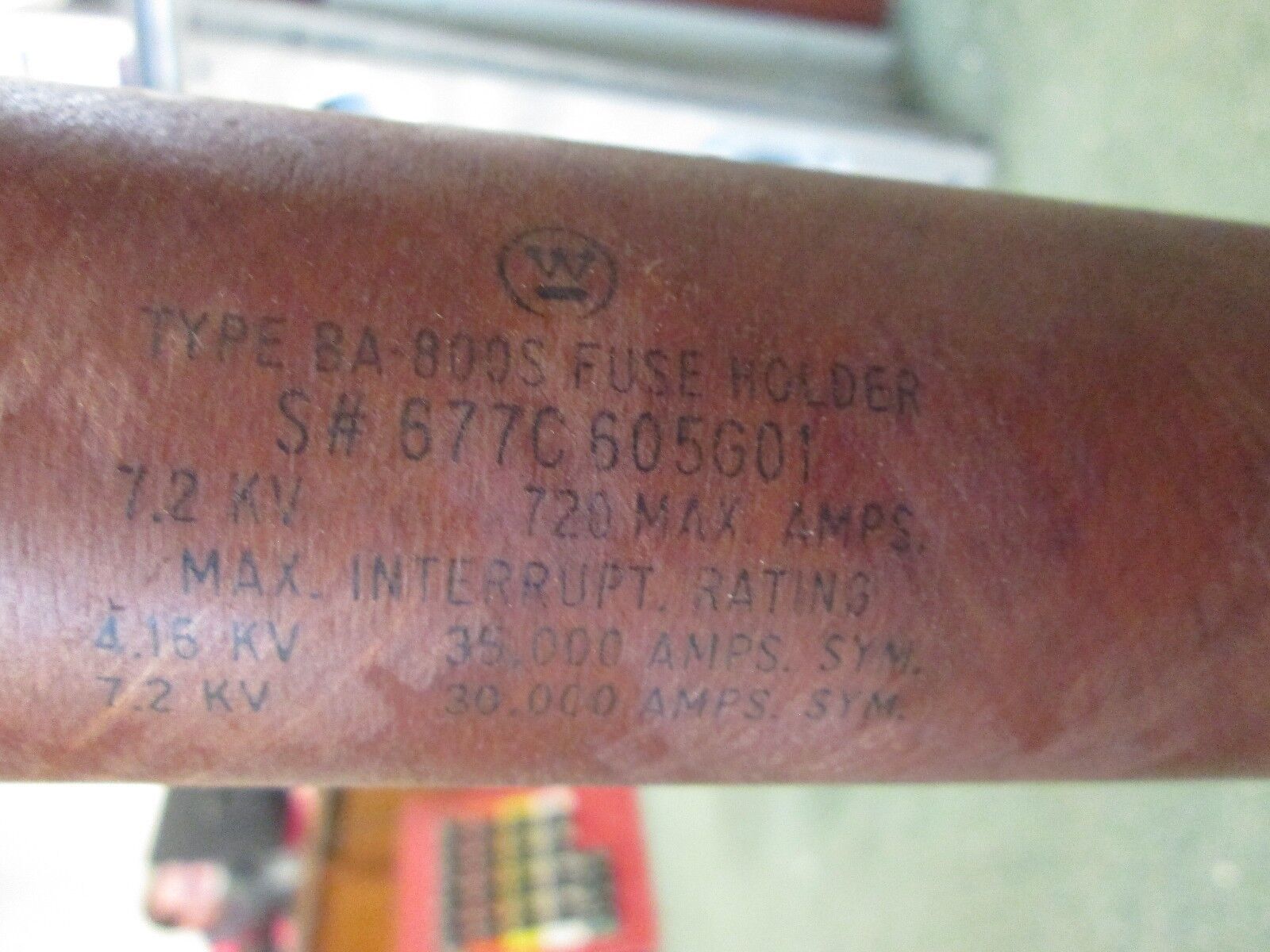 Westinghouse Type BA-800S Medium Voltage Fuse 677C605G01 7.2KV 720A Used