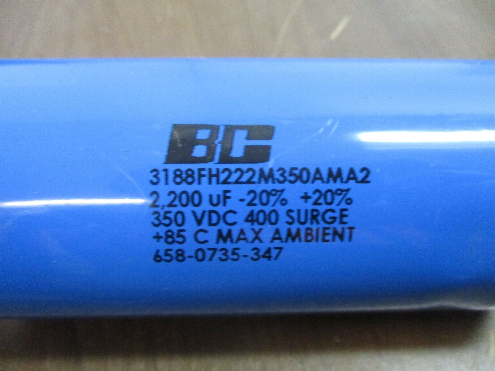 BC Capacitor 3188FH222M350AMA2 2200uF 350VDC Used