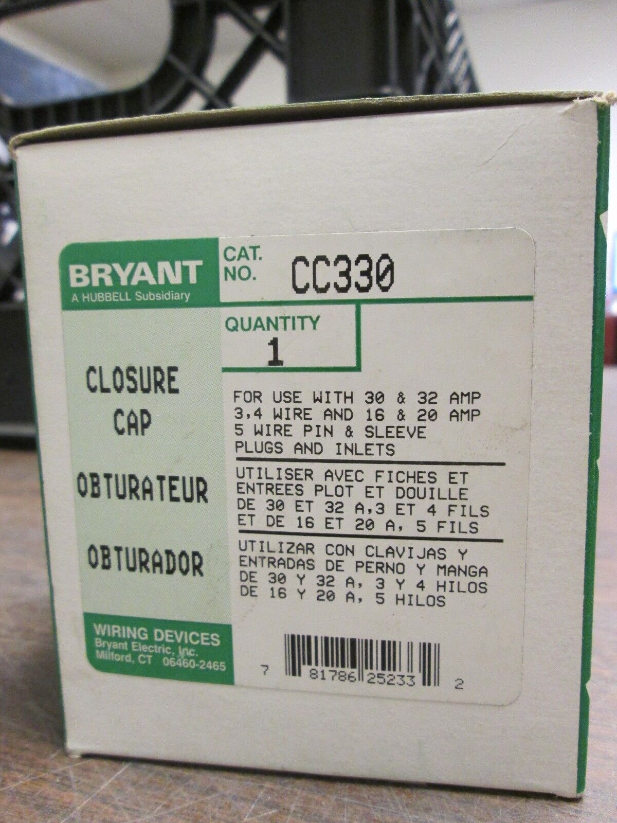Bryant Closure Cap CC330 3W 30A New Surplus