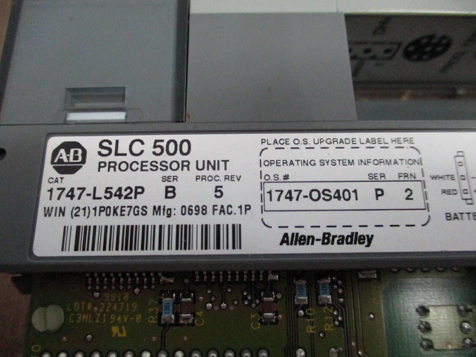 Allen-Bradley SLC 500 Processor Unit 1747-L542P Ser. B Rev. 5 Used