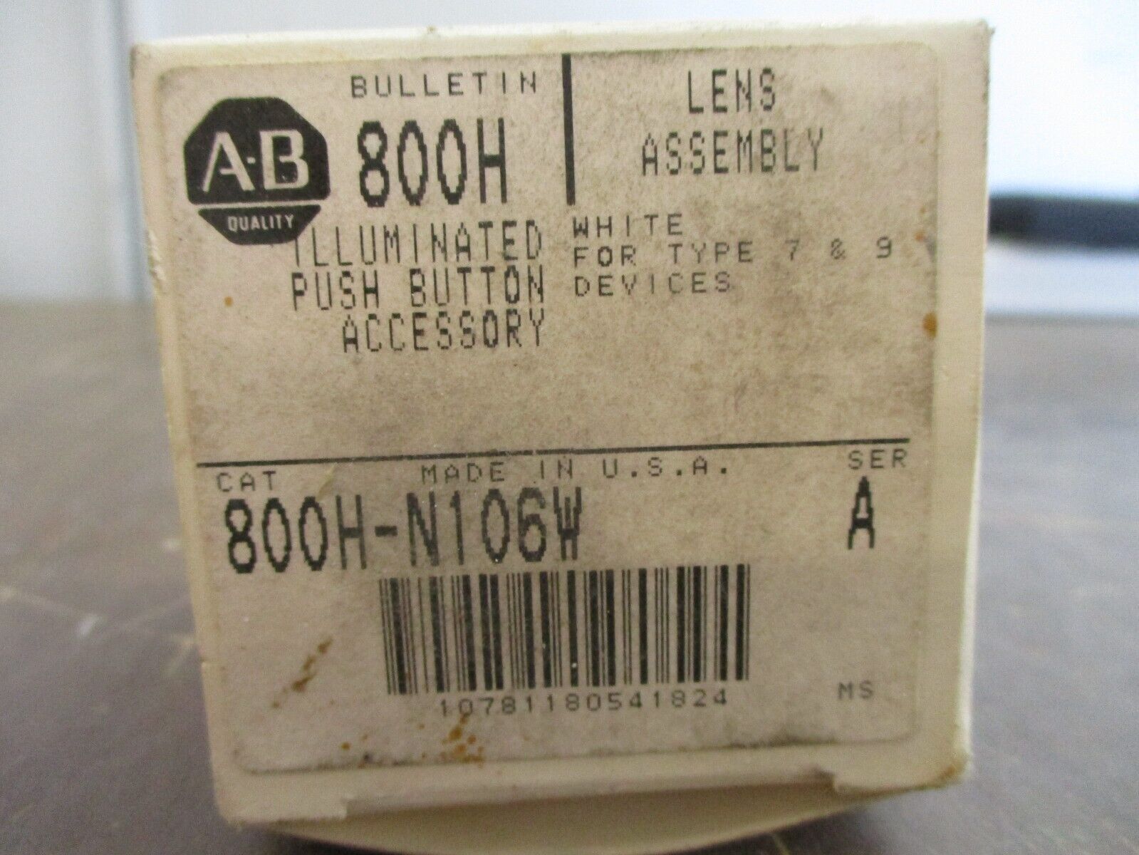 Allen-Bradley Illuminated Push Button Lens Assembly 800H-N106W Ser. A White