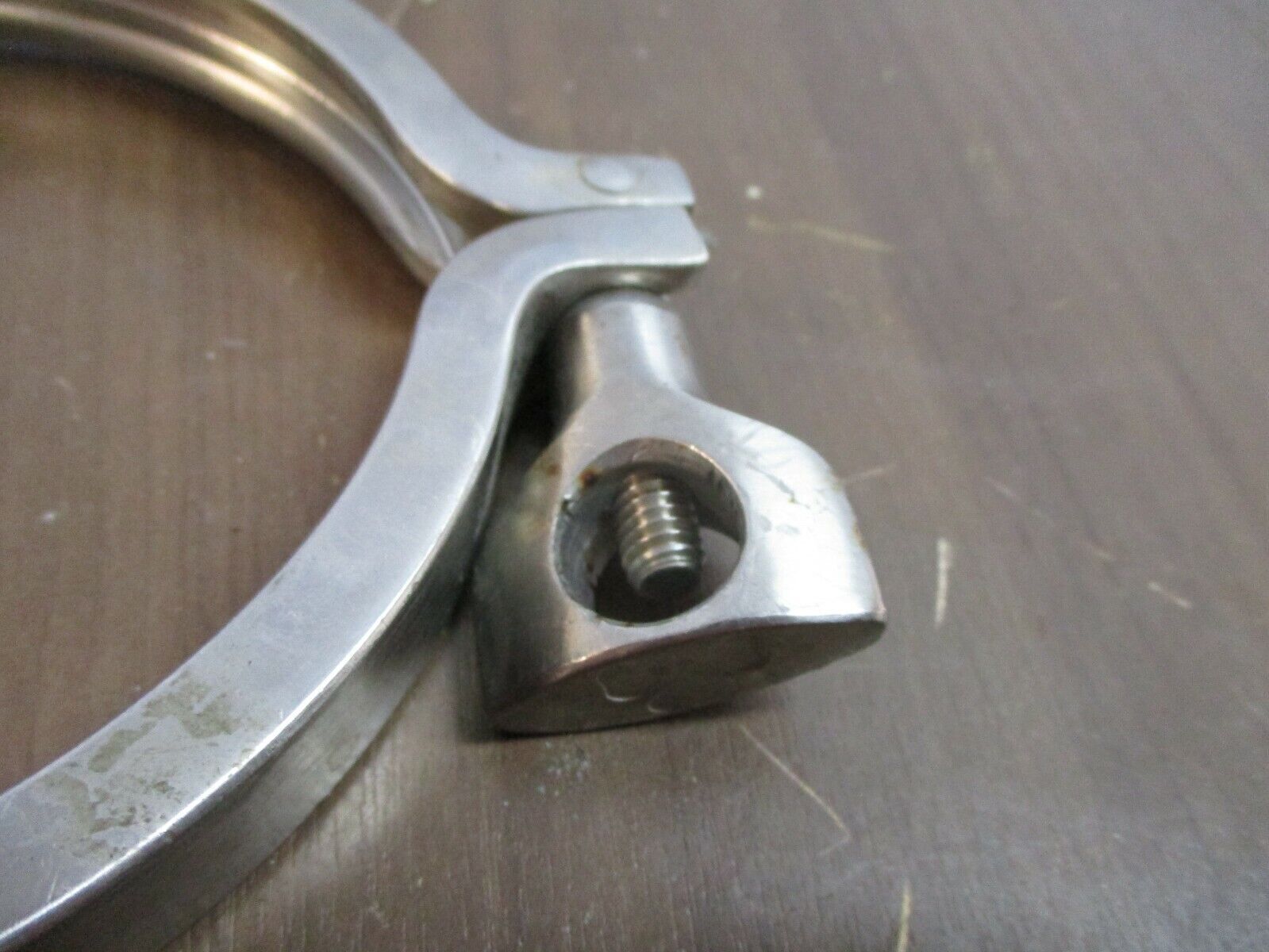 Misc. Brand Stainless Steel Sanitary Clamp Size: 4 3/4" Used