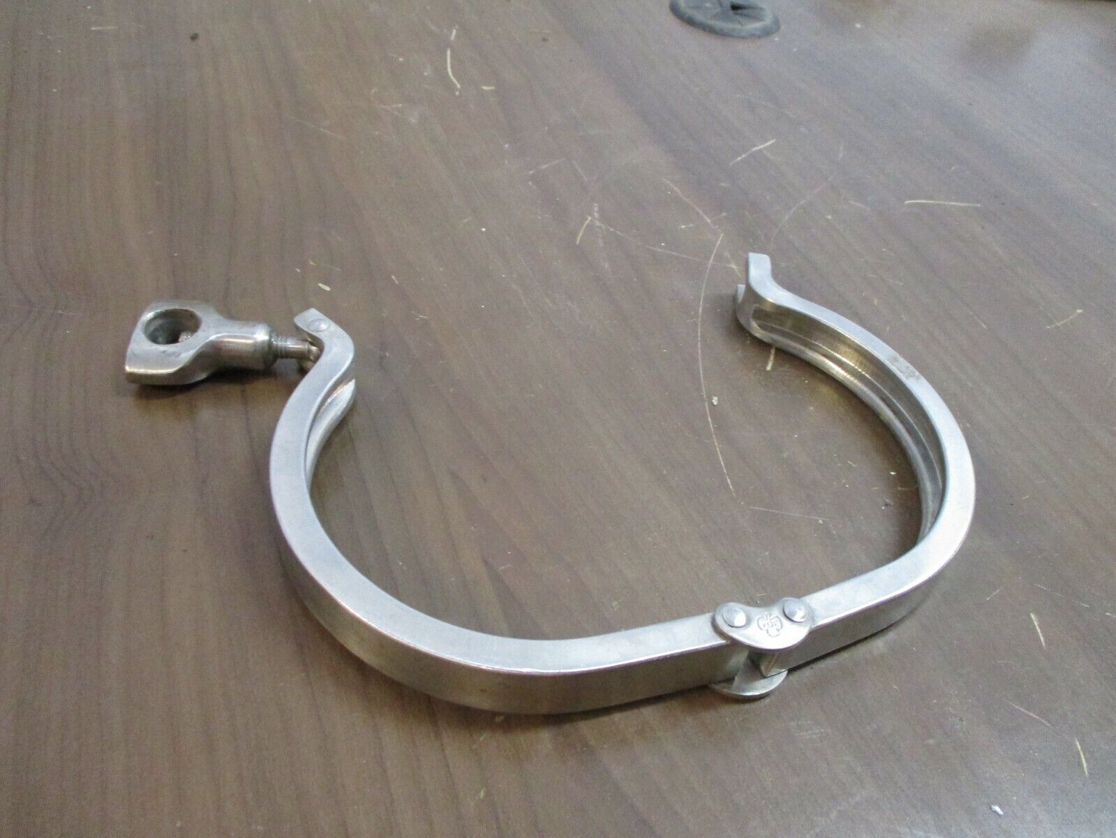 Misc. Brand Stainless Steel Sanitary Clamp Size: 4 3/4" Used