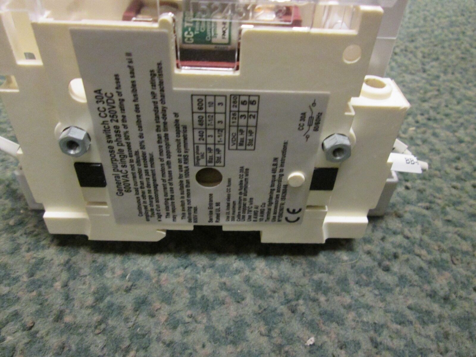 Telemecanique Disconnect Switch GS1EERU20 30A 600V Single Phase 2P Used