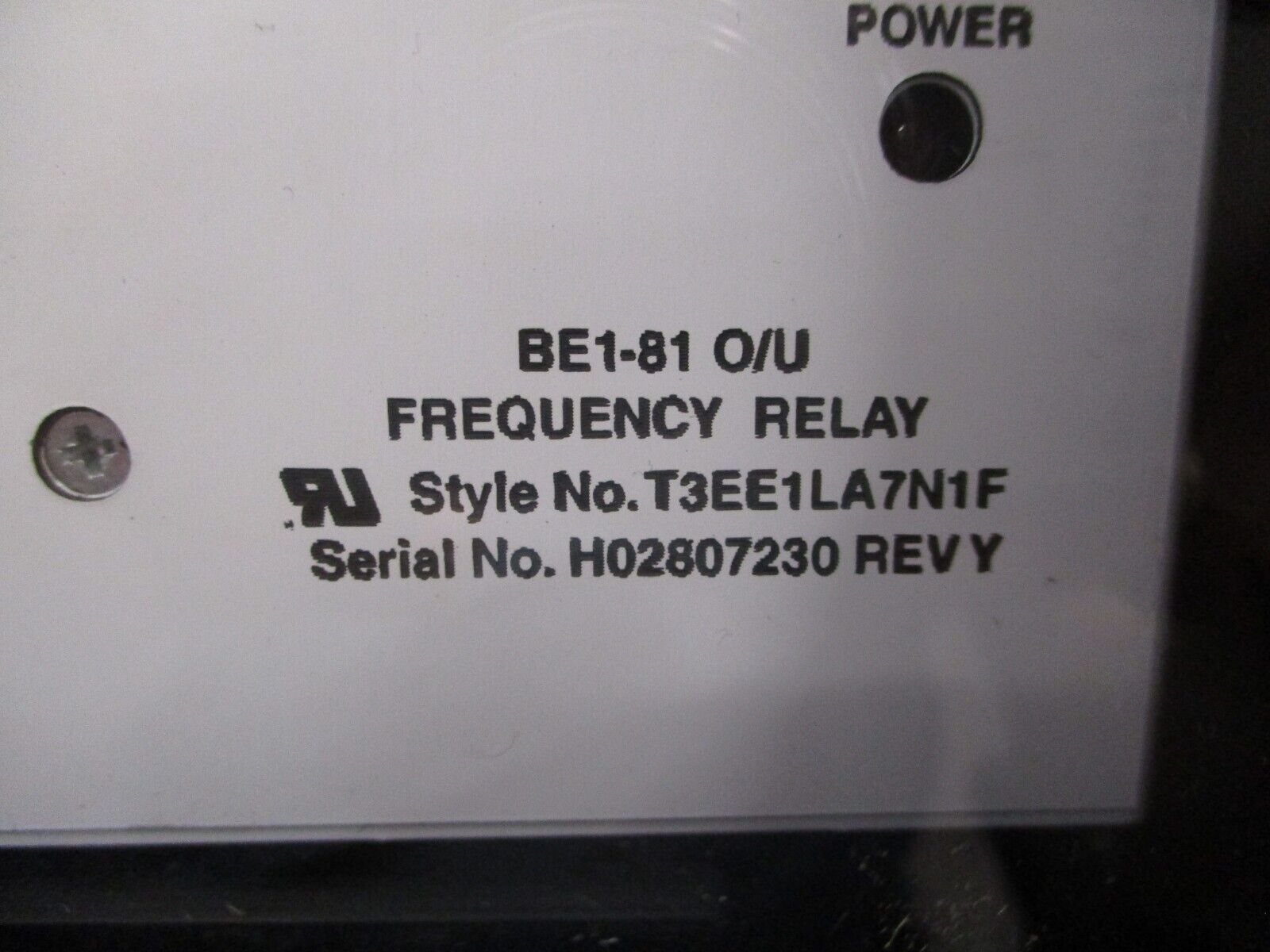 Basler Electric BE1-81 O/U Frequency Relay T3EE1LA7N1F Rev. Y Used