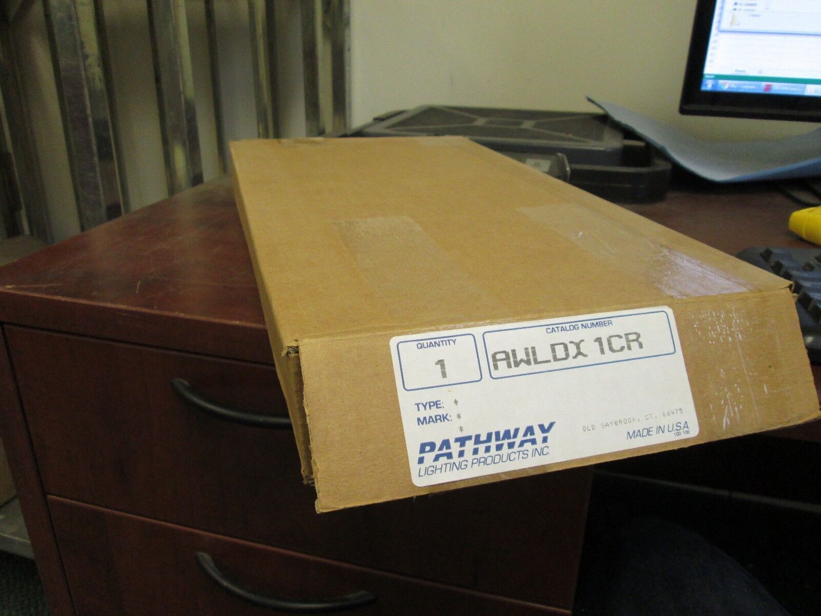 Pathway Single Sided Exit Sign AWLDX1CR 120/277V LED New Surplus