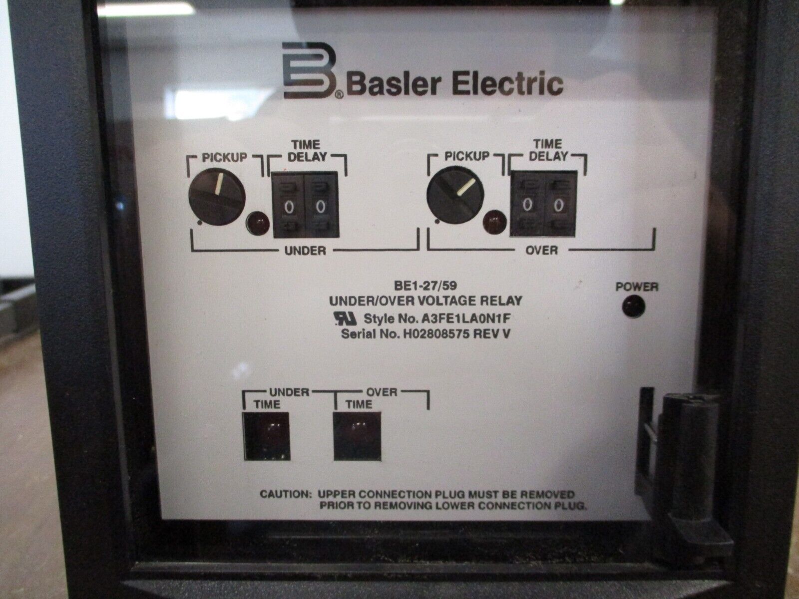 Basler Electric BE1-27/59 Under/Over Voltage Relay A3FE1LA0N1F Rev. V Used