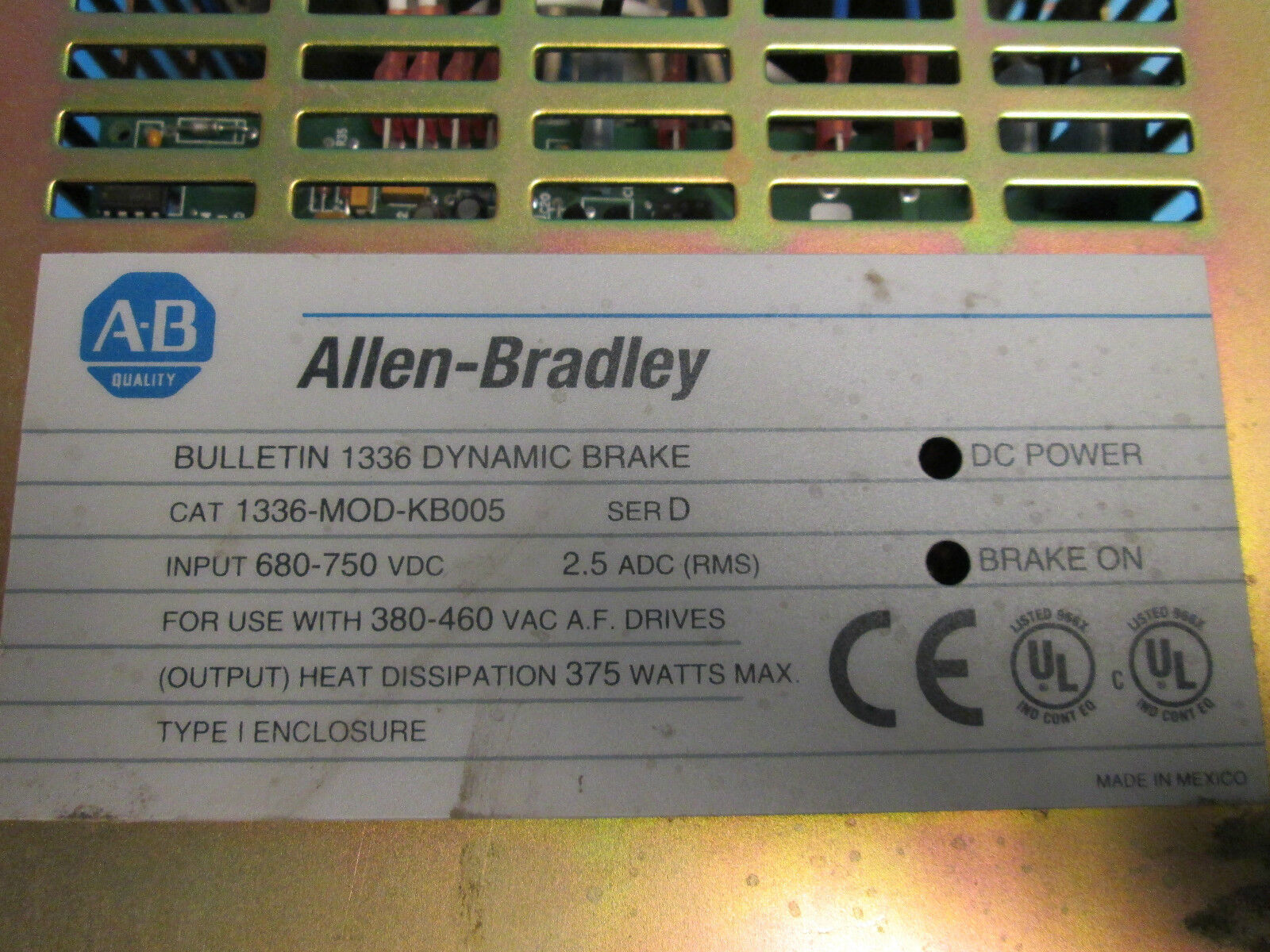 Allen-Bradley Bulletin 1336 Dynamic Brake Cat# 1336-MOD-KB005