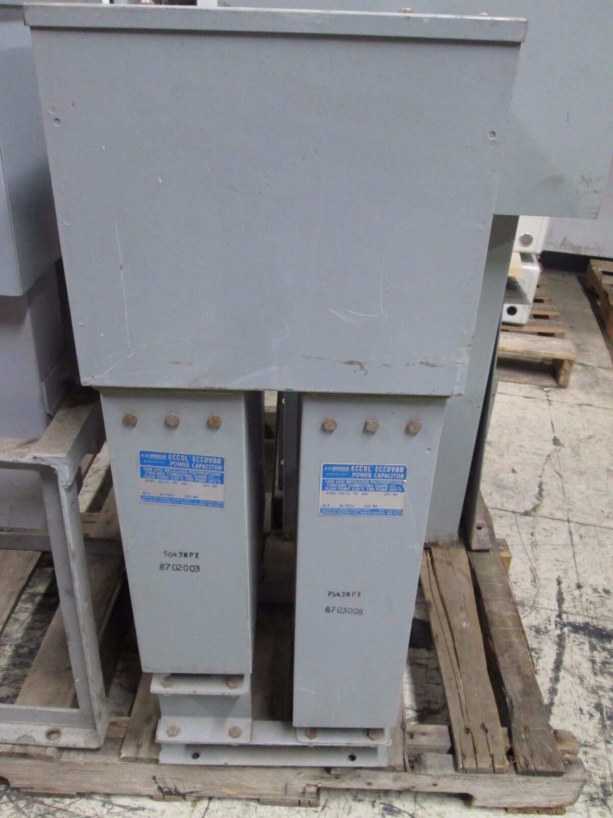 Eccol Eccovar Power Capacitor 125MYP431 125 KVAR 480V 3Ph 60Hz Used